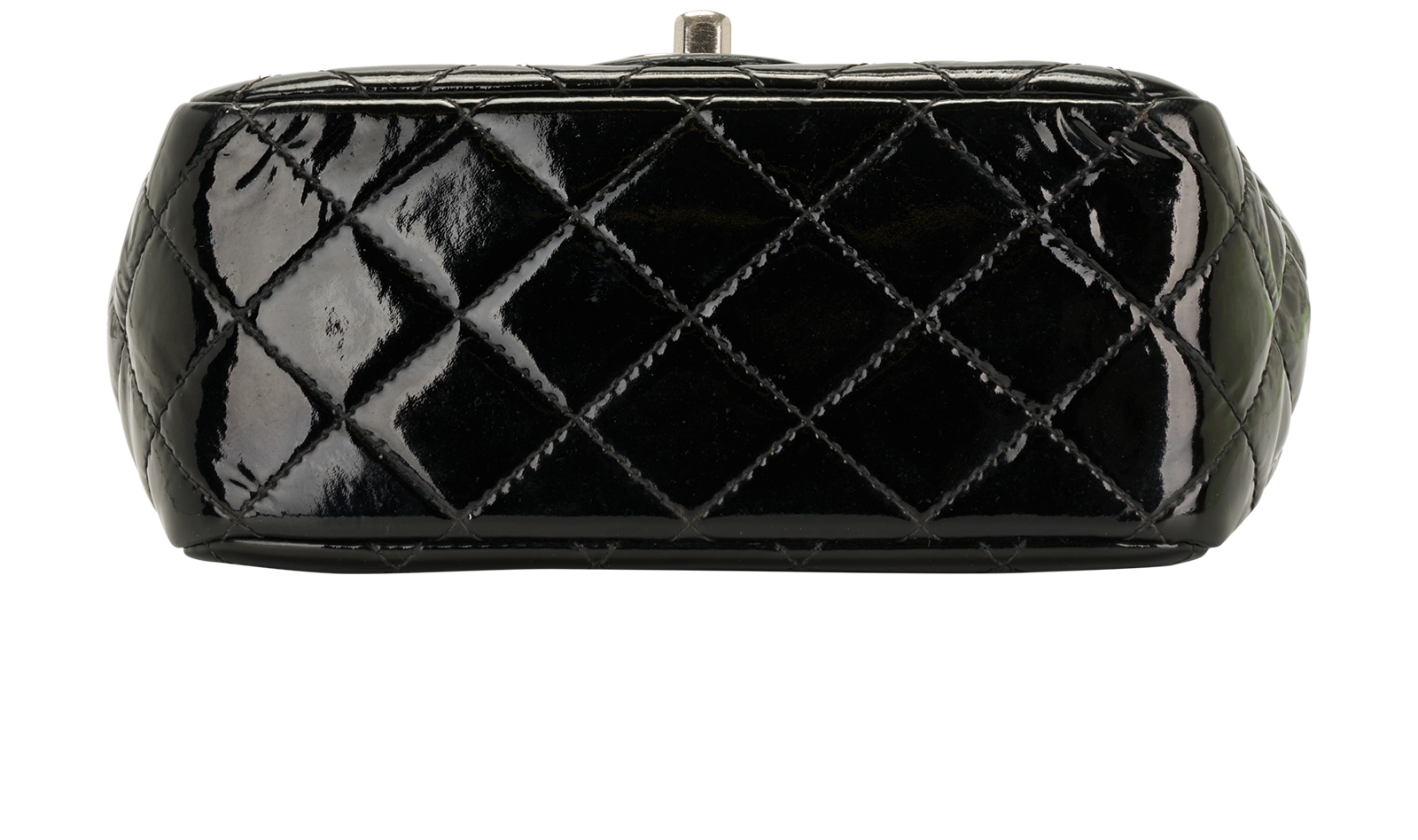 Mini Square Classic Flap, &pound;1,800, Handbags, Black, Patent Leather, Top view